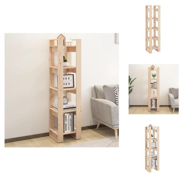 Vidaxl Libreria/Divisorio 41X35X160 Cm In Legno Di Pino Massiccio - Librerie E Scaffalature-image
