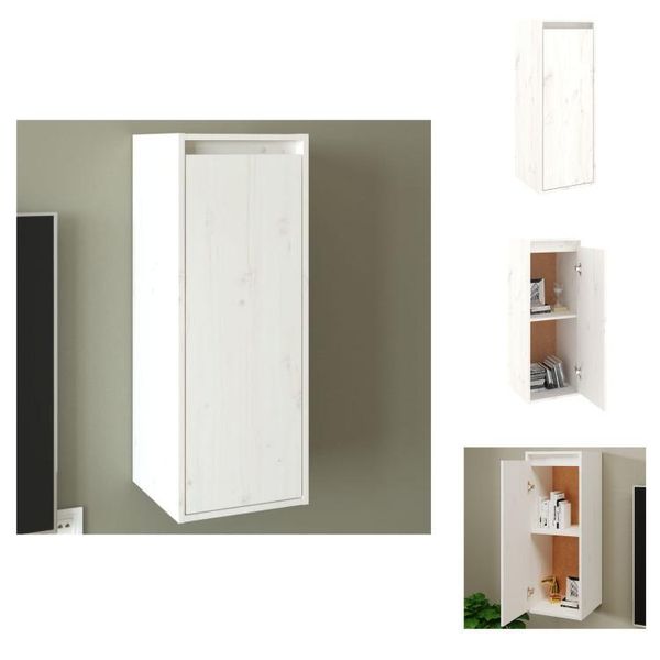 Vidaxl Armadio A Muro Bianco 30X30X80 Cm In Legno Di Pino Massiccio - Mensole A Muro-image