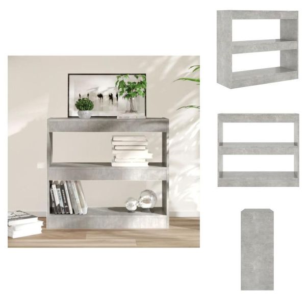 Vidaxl Libreria/Divisorio Grigio Cemento 80X30X72 Cm - Librerie E Scaffalature-image