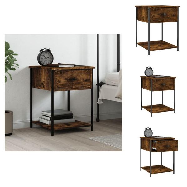 Vidaxl Comodino Rovere Fumé 44X45X58 Cm Materiale A Base Di Legno - Comodini-image
