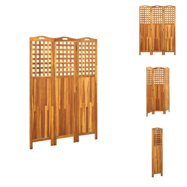Vidaxl Divisorio Per Ambienti In 3 Parti 121X2X170 Cm In Legno Massiccio Di Acacia - Divisorio Per Ambienti-image