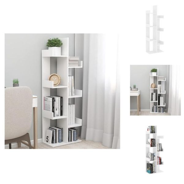 Vvidaxl Libreria Bianca 48X25,5X140 Cm Materiale A Base Di Legno - Librerie E Librerie-image