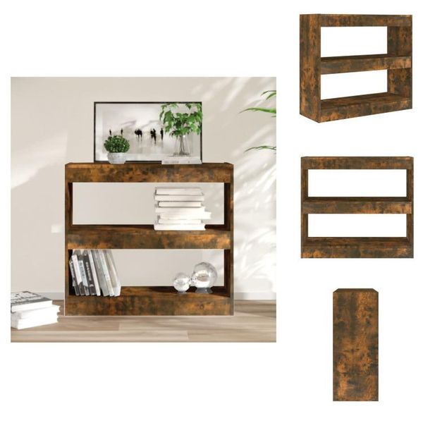 Vidaxl Libreria/Divisorio In Rovere Fumé 80X30X72 Cm - Librerie E Scaffali-image