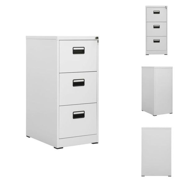 Vidaxl Armadio Per Archiviazione Grigio Chiaro 46X62X102,5 Cm In Acciaio - Armadi Per Archiviazione-image