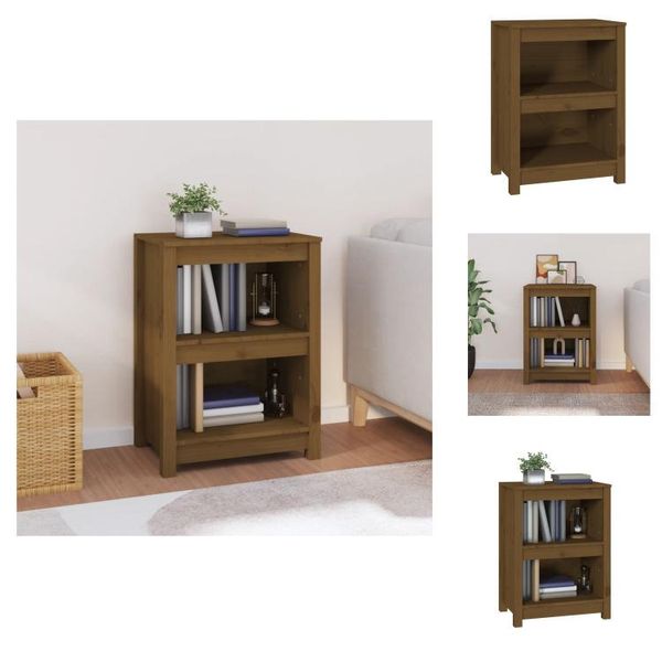 Vidaxl Libreria Marrone Miele 50X35X68 Cm In Legno Di Pino Massiccio - Librerie E Scaffali-image