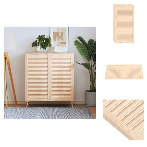 Vidaxl Ante Dell'armadio A Doghe Design 2 Pezzi 99,3X49,4 Legno Di Pino Massiccio - Ante Dell'armadio-image