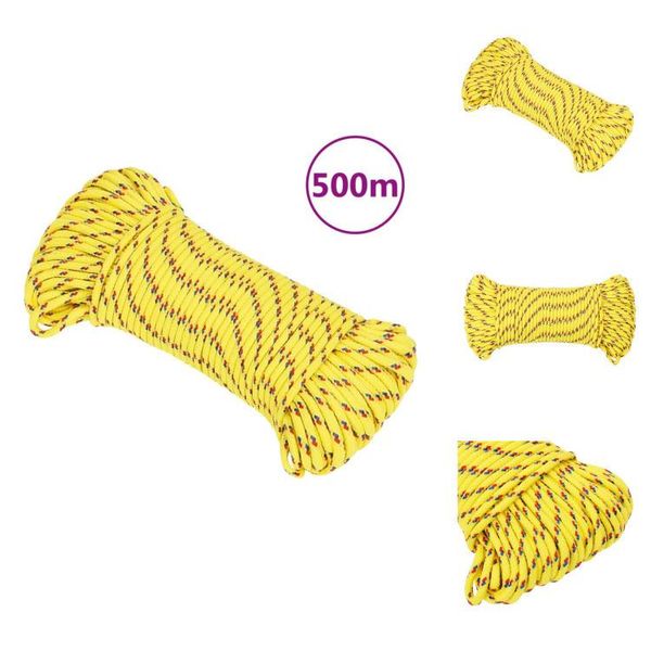 Vidaxl Corda Da Barca Gialla 5 Mm 500 M In Polipropilene - Corde-image