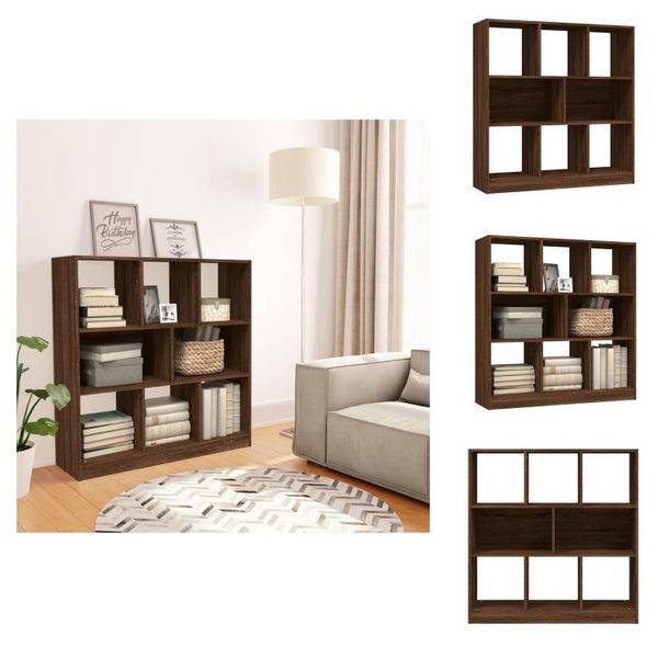 Vidaxl Libreria Marrone Effetto Rovere 97,5X29,5X100 Cm Materiale A Base Di Legno - Librerie E Scaffali-image
