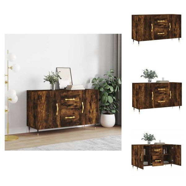 Vidaxl Credenza Rovere Fumé 100X36X60 Cm Materiale A Base Di Legno - Credenze-image
