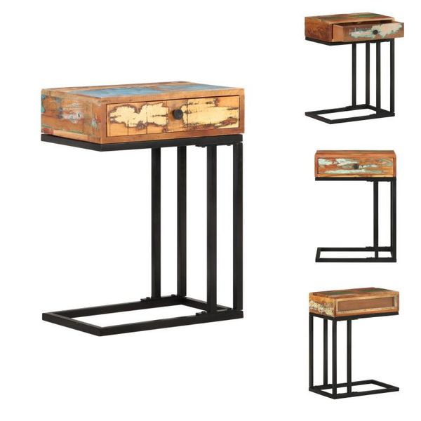 Vidaxl Tavolino A U 45X30X61 Cm Legno Massiccio Riciclato - Tavolini-image
