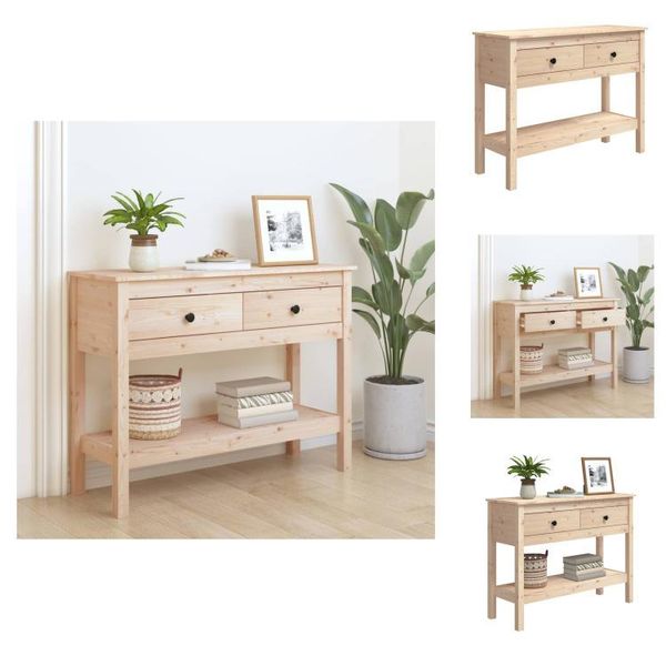 Vidaxl Consolle 100X35X75 Cm In Legno Di Pino Massiccio - Tavolini-image