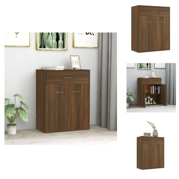 Vidaxl Credenza Marrone Effetto Rovere 60X30X75 Cm Materiale Legno - Credenze-image