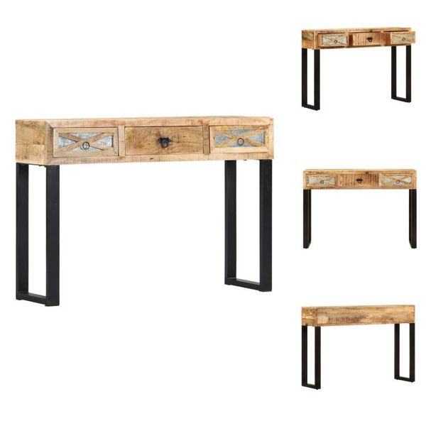Vidaxl Consolle 110 X 30 X 76 Cm In Legno Massiccio Di Mango - Tavolini-image