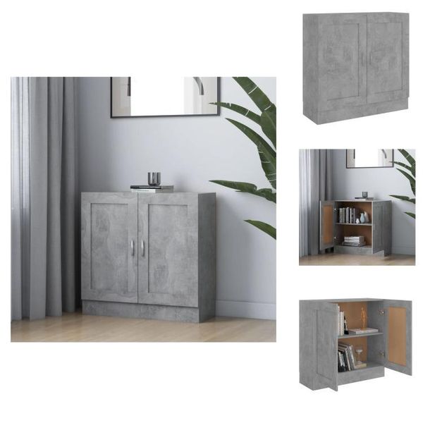 Vidaxl Libreria Grigio Cemento 82,5X30,5X80 Cm In Legno - Librerie E Scaffalature-image