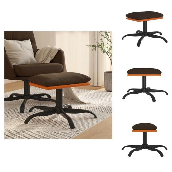 Vidaxl Sgabello Marrone 60X60X36 Cm In Tessuto E Pelle Finta - Sgabello Imbottito-image