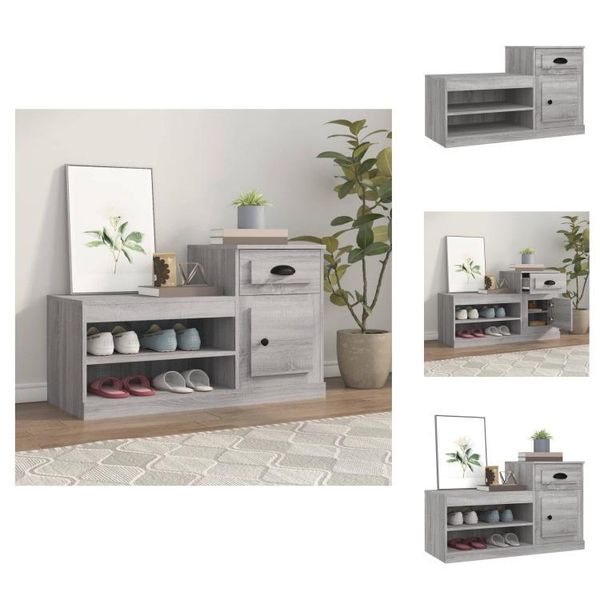 Vidaxl Scarpiera Grigio Sonoma 100X42X60 Cm Materiale A Base Di Legno - Scarpiere E Armadietti-image