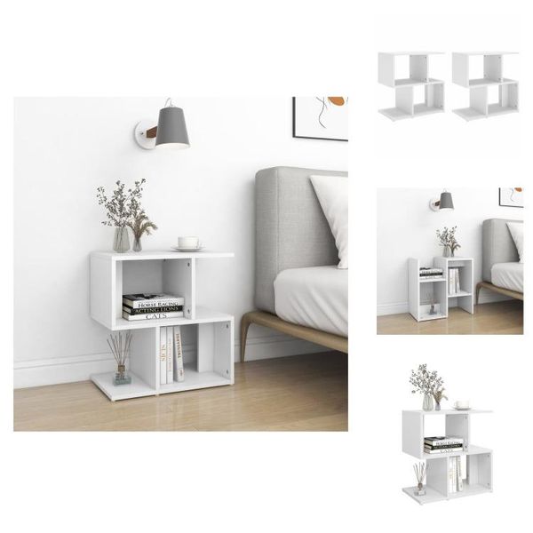 Vidaxl Comodini 2 Pz. Bianco 50X30X51,5 Cm Materiale A Base Di Legno - Comodini-image