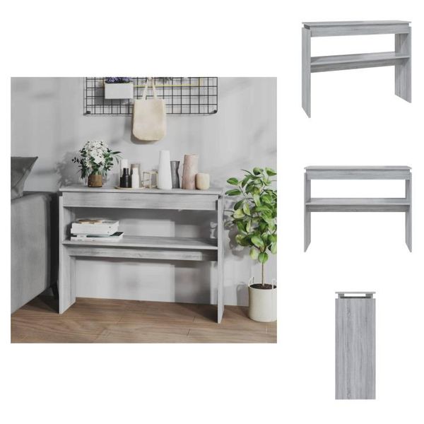 Vidaxl Consolle Grigio Sonoma 102X30X80 Cm In Legno - Tavoli Laterali-image