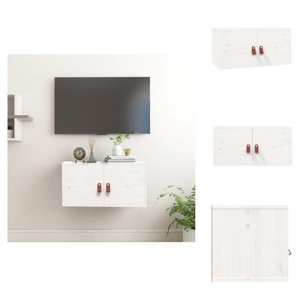 Vidaxl Armadio A Muro Bianco 60X30X30 Cm In Legno Di Pino Massiccio - Mensole A Muro-image