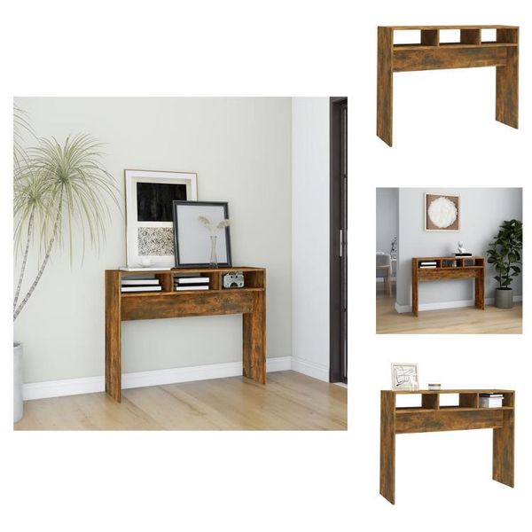 Vidaxl Tavolo Consolle Rovere Fumé 105X30X80 Cm Materiale A Base Di Legno - Tavolini-image