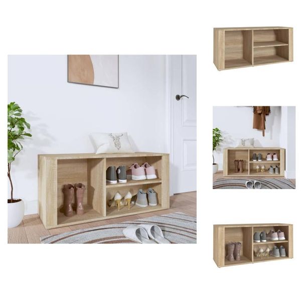 Vidaxl Portascarpe In Rovere Sonoma 100X35X45 Cm In Legno - Portascarpe E Armadietti-image