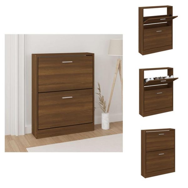 Vidaxl Scarpiera Marrone Look Rovere 59X17X81 Cm Materiale Legno - Scarpiere E Armadietti-image
