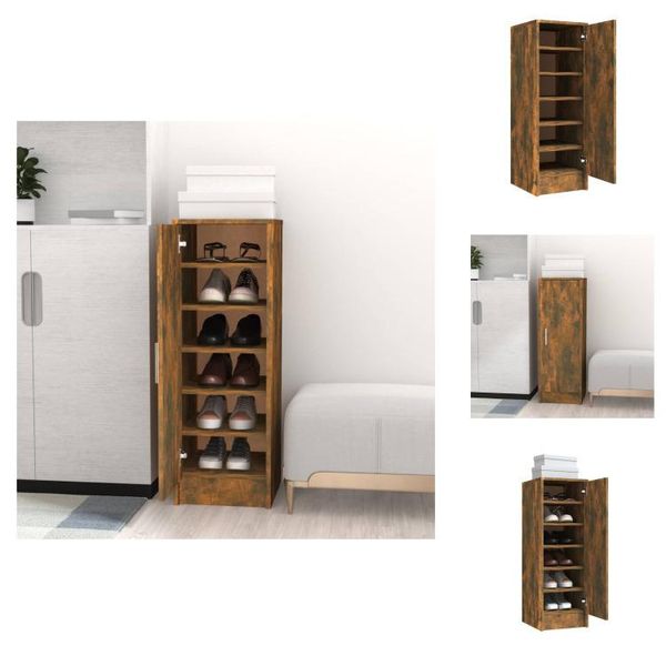 Vidaxl Portascarpe In Rovere Affumicato 32X35X92 Cm In Legno - Portascarpe E Armadietti-image