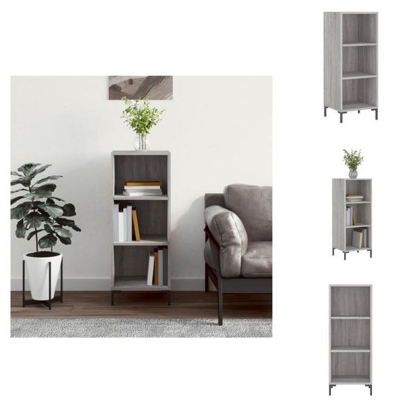 Vidaxl Credenza Grigio Sonoma 34,5X32,5X90 Cm Materiale A Base Di Legno - Credenze-image