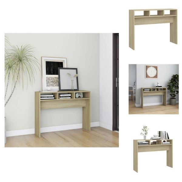 Vidaxl Consolle Rovere Sonoma 105X30X80 Cm Materiale A Base Di Legno - Tavoli Laterali-image
