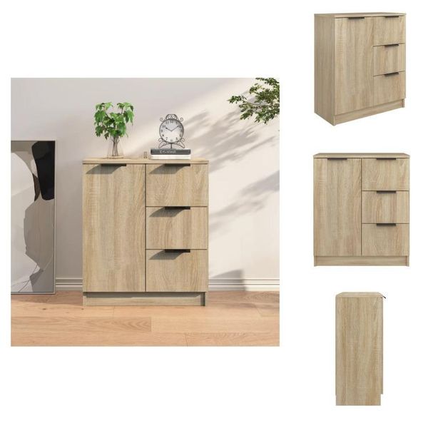 Vidaxl Credenza Rovere Sonoma 60X30X70 Cm Materiale Legno - Credenze-image