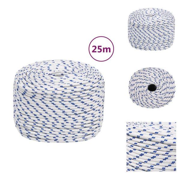 Vidaxl Corda Da Barca Bianca 10 Mm 25 M In Polipropilene - Corde-image