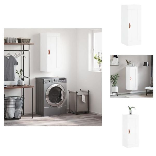 Vidaxl Armadio A Muro Bianco 34,5X34X90 Cm Materiale Legno - Credenze-image