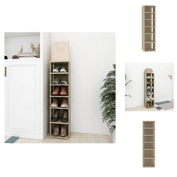 Vidaxl Scarpiera In Rovere Sonoma 27,5X27X102 Cm In Legno - Scarpiere E Armadietti-image