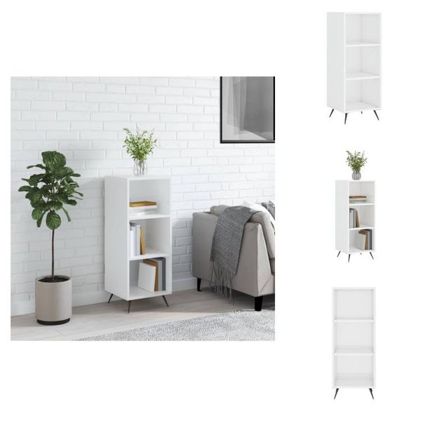 Vidaxl Armadio A Ripiani Bianco Lucido 34,5X32,5X90 Cm In Legno - Credenze-image