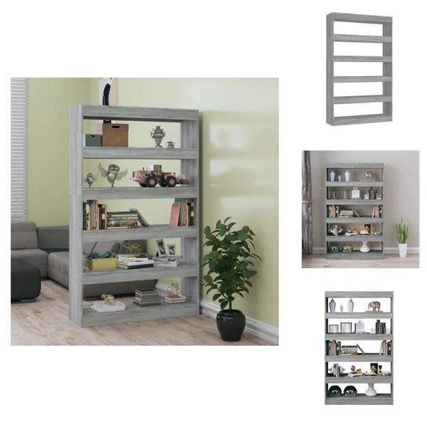 Vidaxl Libreria/Divisorio Grigio Sonoma 100X30X166 Cm - Librerie E Scaffalature-image