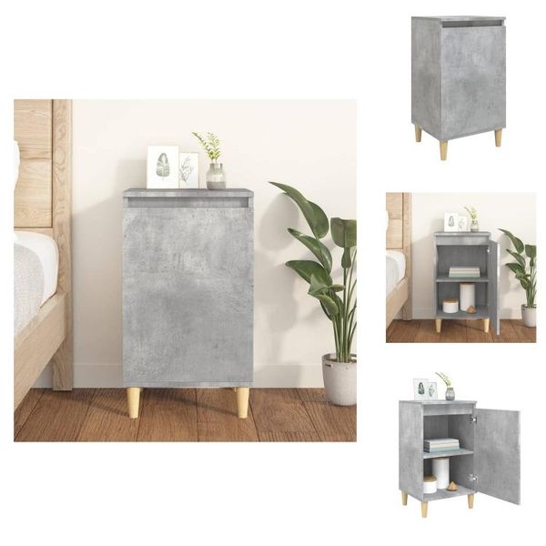 Vidaxl Comodino Grigio Cemento 40X35X70 Cm Materiale Legno - Comodini-image