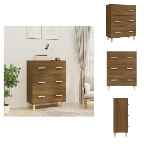 Vidaxl Credenza Marrone Effetto Rovere 70X34X90 Cm Materiale Legno - Credenze-image