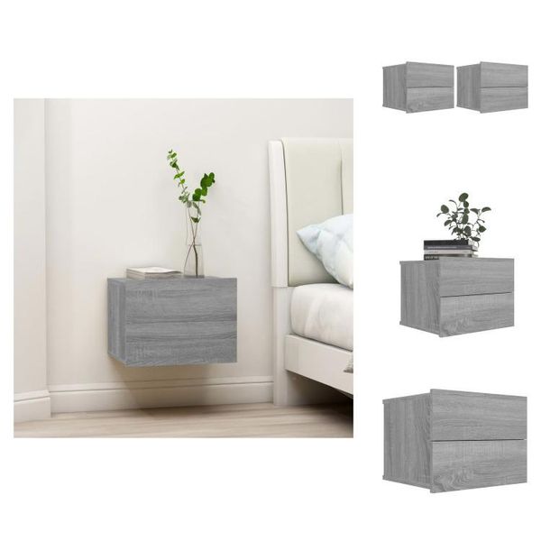Vidaxl Comodini 2 Pz. Grigio Sonoma 40X30X30 Cm Materiale A Base Di Legno - Comodini-image