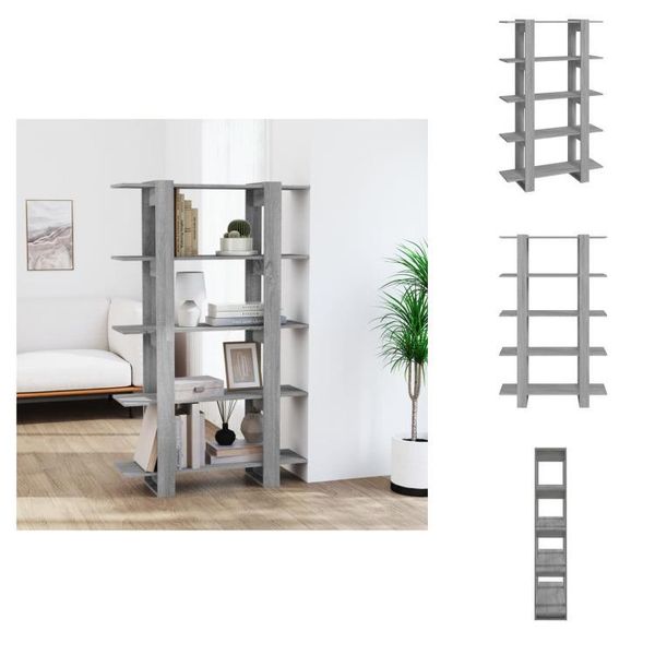Vidaxl Libreria/Divisorio Grigio Sonoma 100×30×160 Cm - Librerie E Scaffalature-image