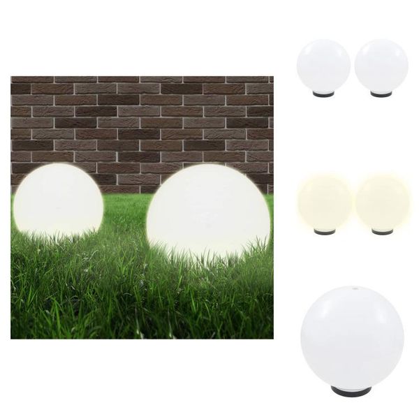 Vidaxl Luci Da Giardino A Led 2 Pz. Sferica 30 Cm Pmma - Illuminazione Esterna-image
