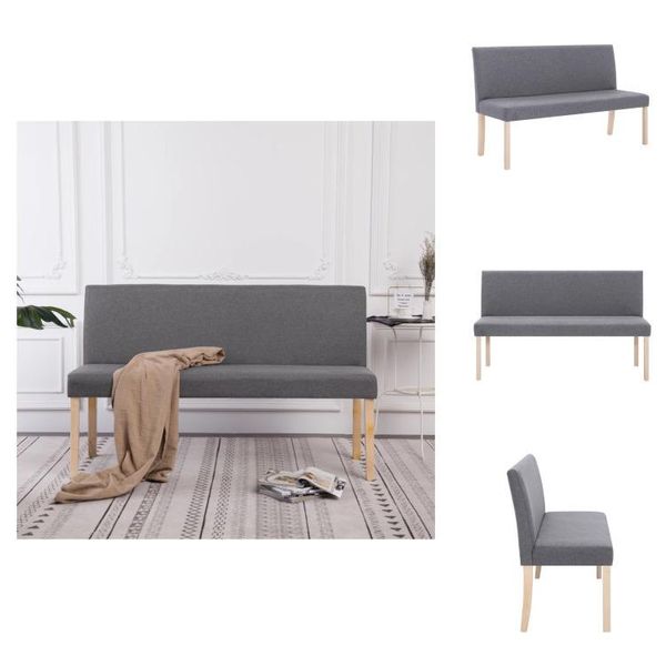 Vidaxl Panca 139,5 Cm In Poliestere Grigio Chiaro - Panche Per Il Corridoio E Per La Casa-image