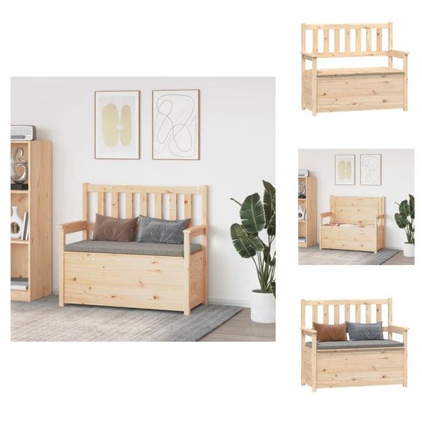 Vidaxl Panca 112,5X51,5X96,5 Cm In Legno Di Pino Massiccio - Panche-image
