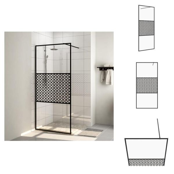 Vidaxl Schermo Doccia Per Cabina Doccia Con Vetro Trasparente Esg 100X195 Cm - Schermi Doccia-image