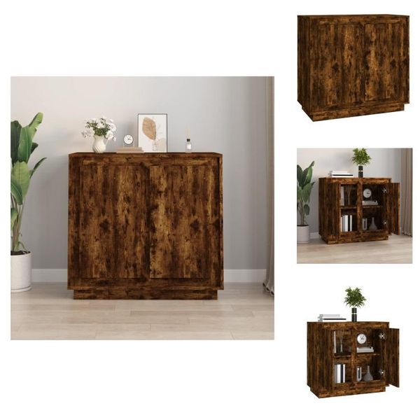 Vidaxl Credenza Rovere Fumé 80X34X75 Cm Materiale Legno - Credenze-image