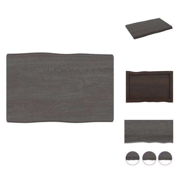 Vidaxl Piano Da Tavolo 60X40X(2-4) Cm In Legno Massiccio Trattato Bordo Albero - Piani Da Tavolo-image