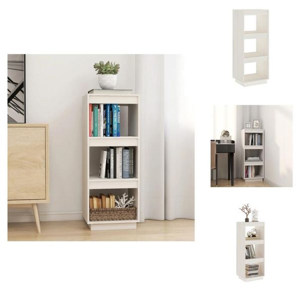 Vidaxl Libreria/Divisorio Bianco 40X35X103 Cm In Legno Di Pino Massiccio - Librerie E Scaffalature-image