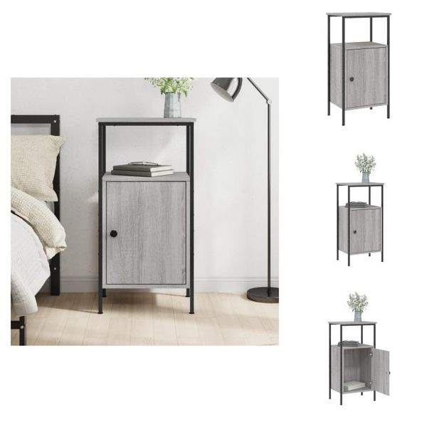 Vidaxl Comodino Grigio Rovere Sonoma 41X31X80 Cm Materiale Legno - Comodini-image