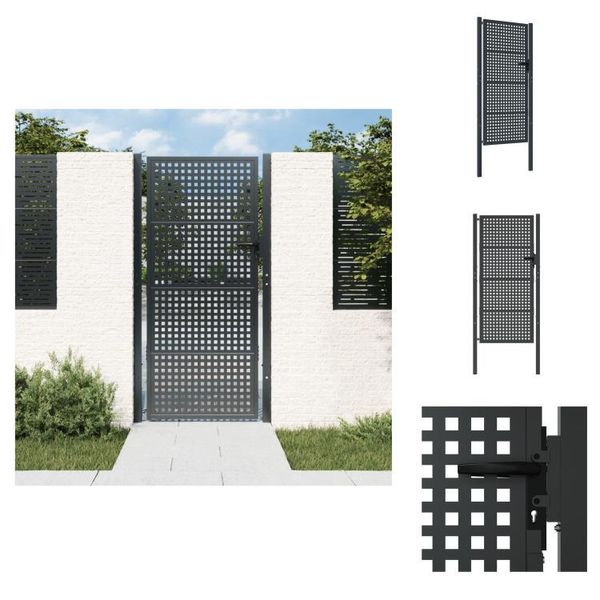 Vidaxl Cancello Da Giardino Antracite 105X250 Cm In Acciaio - Cancelli Da Giardino-image
