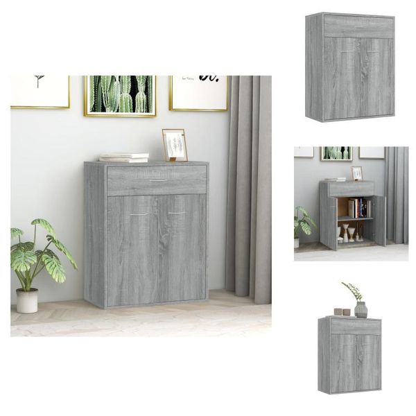 Vidaxl Credenza Grigio Sonoma 60X30X75 Cm Materiale A Base Di Legno - Credenze-image