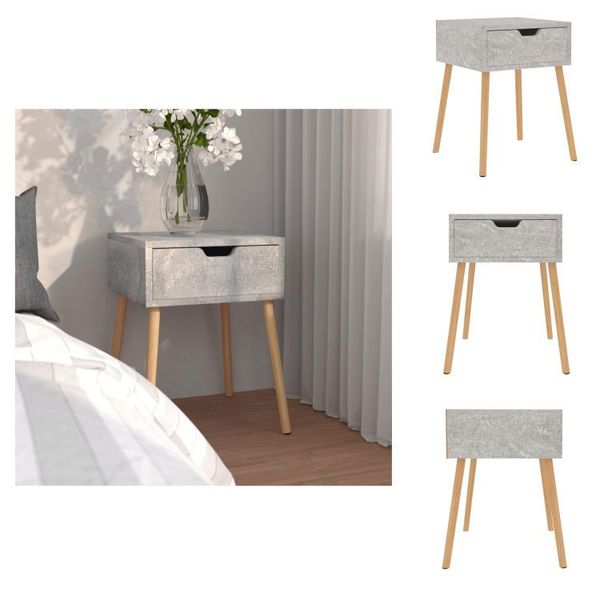 Vidaxl Comodino Grigio Cemento 40X40X56 Cm Materiale Legno - Comodini-image